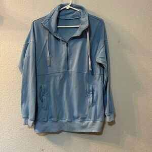 No brand baby blue quarter zip sweatshirt size medium